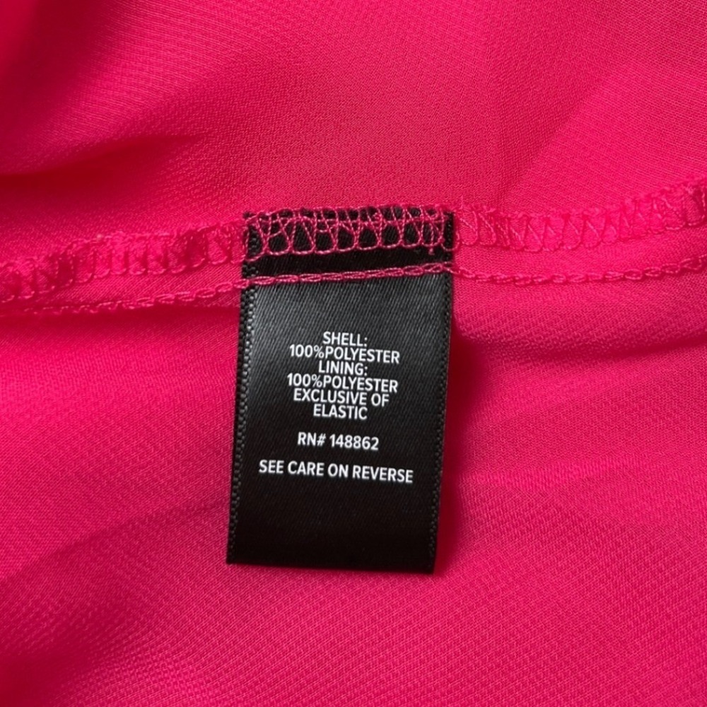 Torrid Womens Smocked Mock Neck Tiered Ruffle Peplum Blouse Size 2X Hot Pink - Picture 9 of 11